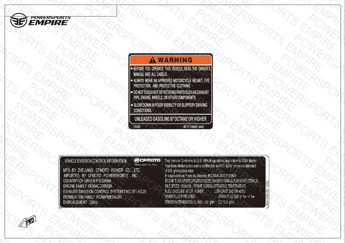 F19-1-A — WARNING DECAL(US)