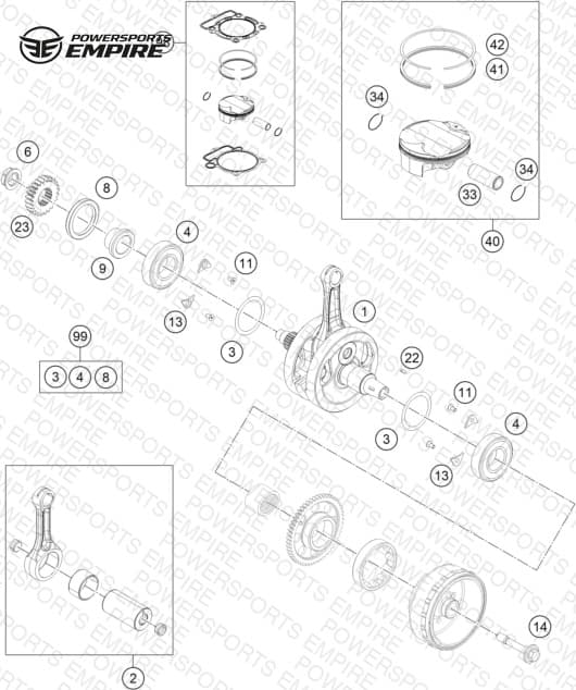 CRANKSHAFT, PISTON