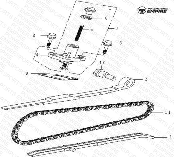 E05 — CHAIN AND TENSIONER COMP.