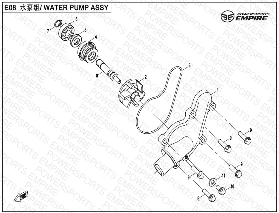 E08 — WATER PUMP ASSY