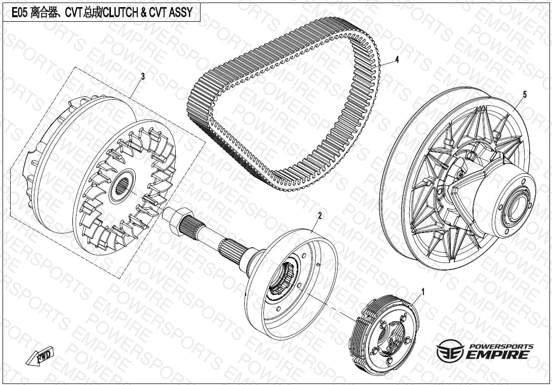 E05 — WET CLUTCH AND CVT ASSY