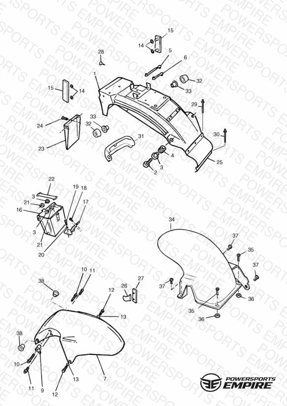 Mudguards/Chainguard/Battery Box Sprint Executive