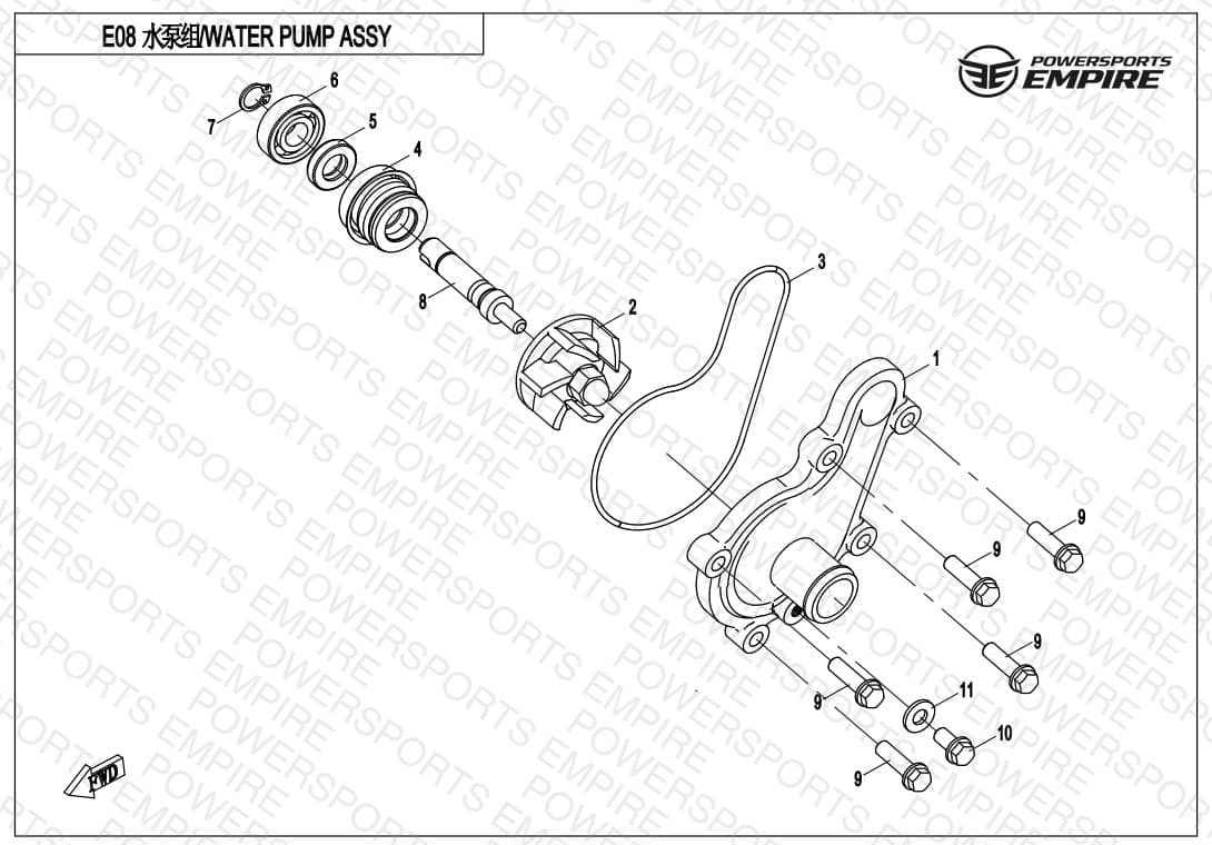 E08 — WATER PUMP ASSY