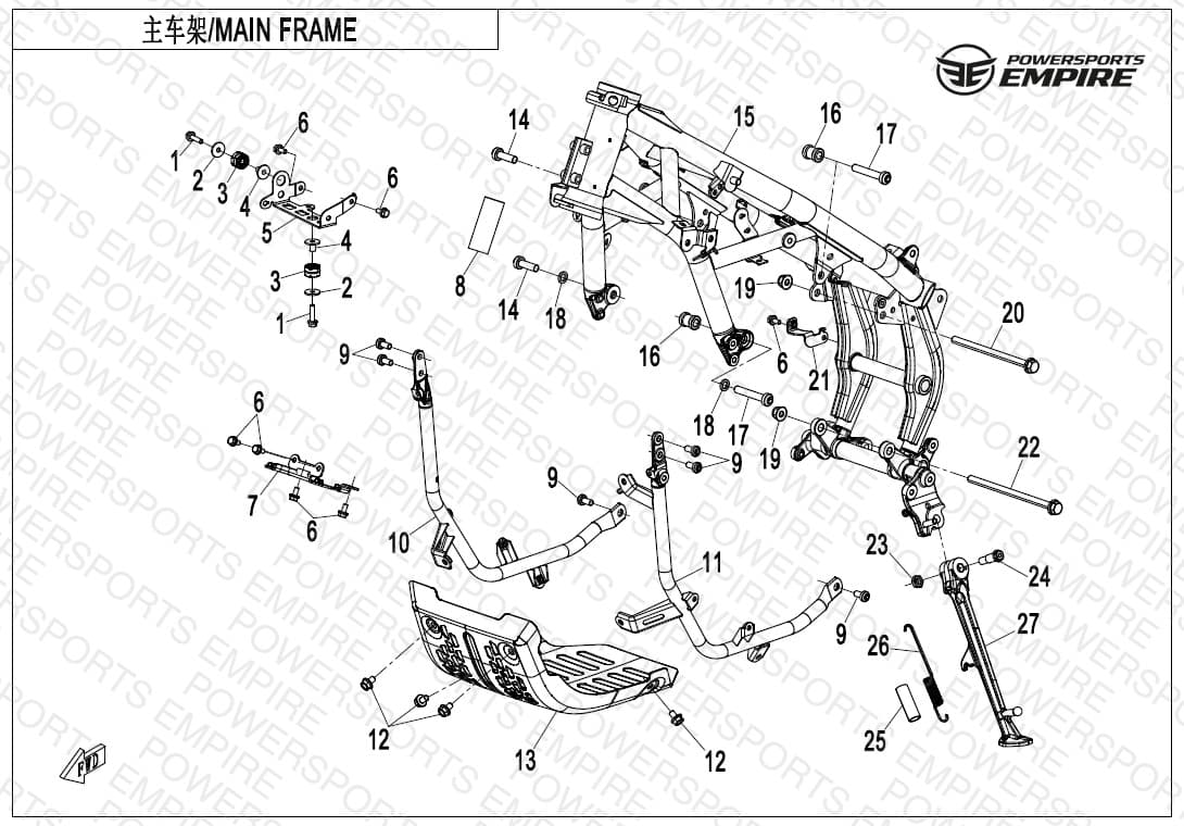 F03-2-B — MAIN FRAME(HIGH FENDER)