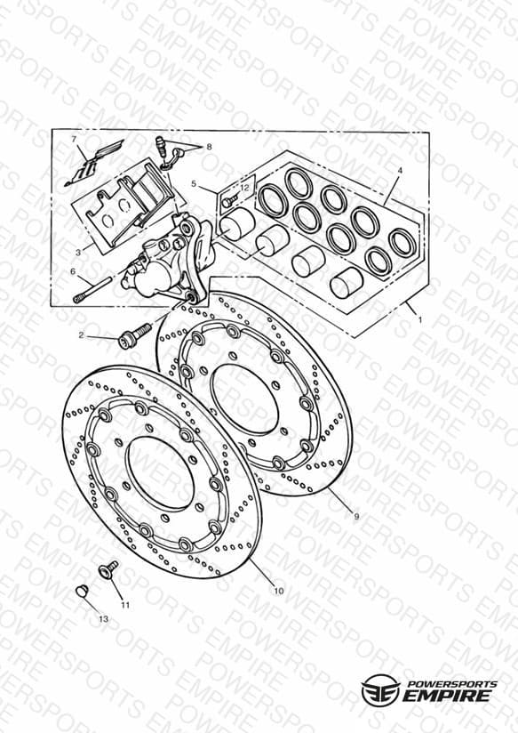 Front Brake Caliper and Disc Daytona 900/1200