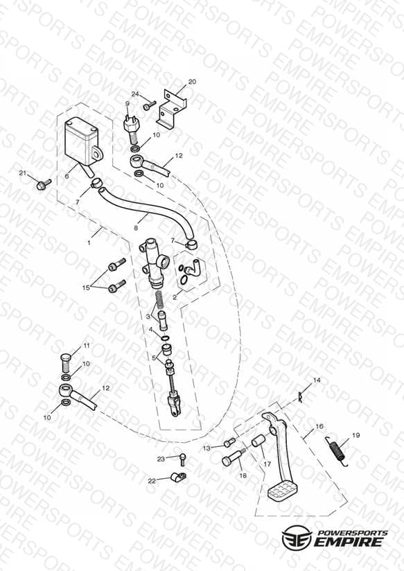 Rear Brake Master Cylinder, Reservoir & Pedal