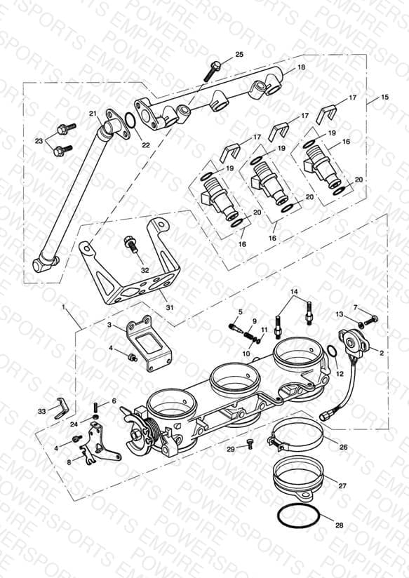 Throttles/Injectors and Fuel Rail 207555 >