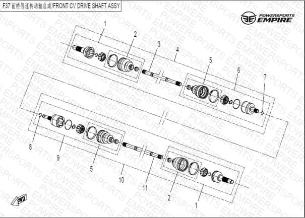 F37 — FRONT CV DRIVE SHAFT ASSY