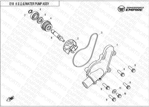 E08 — WATER PUMP ASSY
