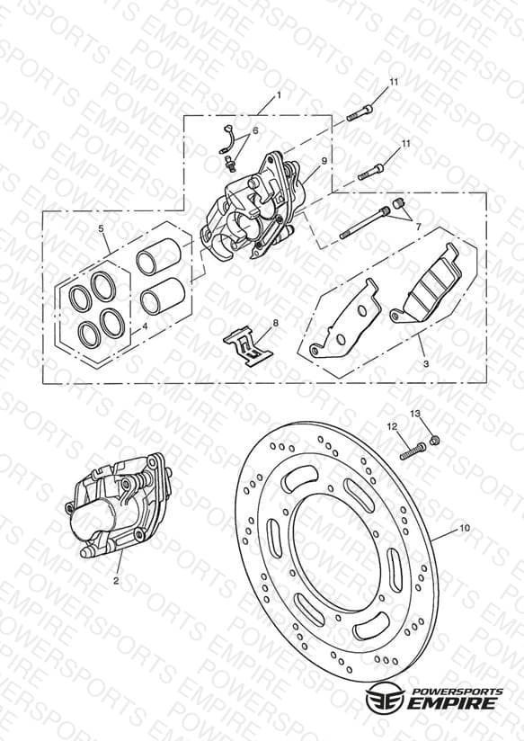 Front Brake Caliper and Disc