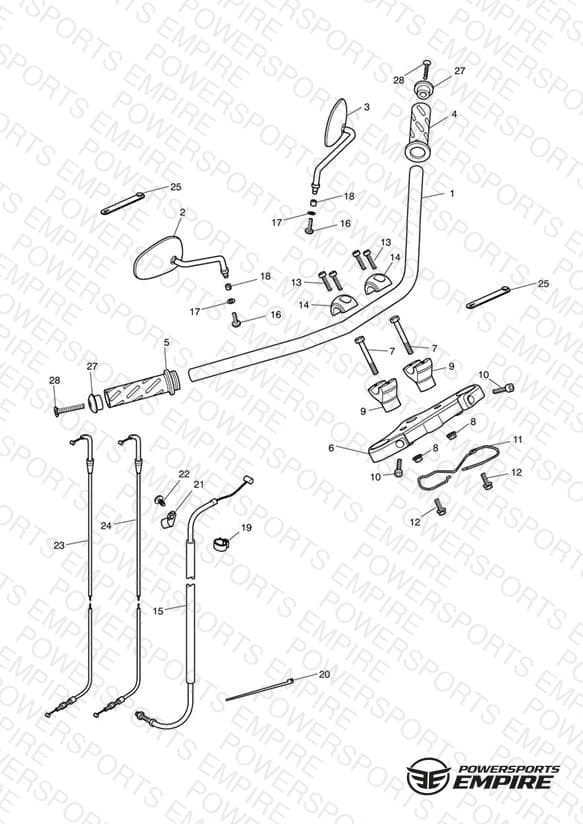Handlebars, Top Yoke, Cables & Mirrors 468391 >