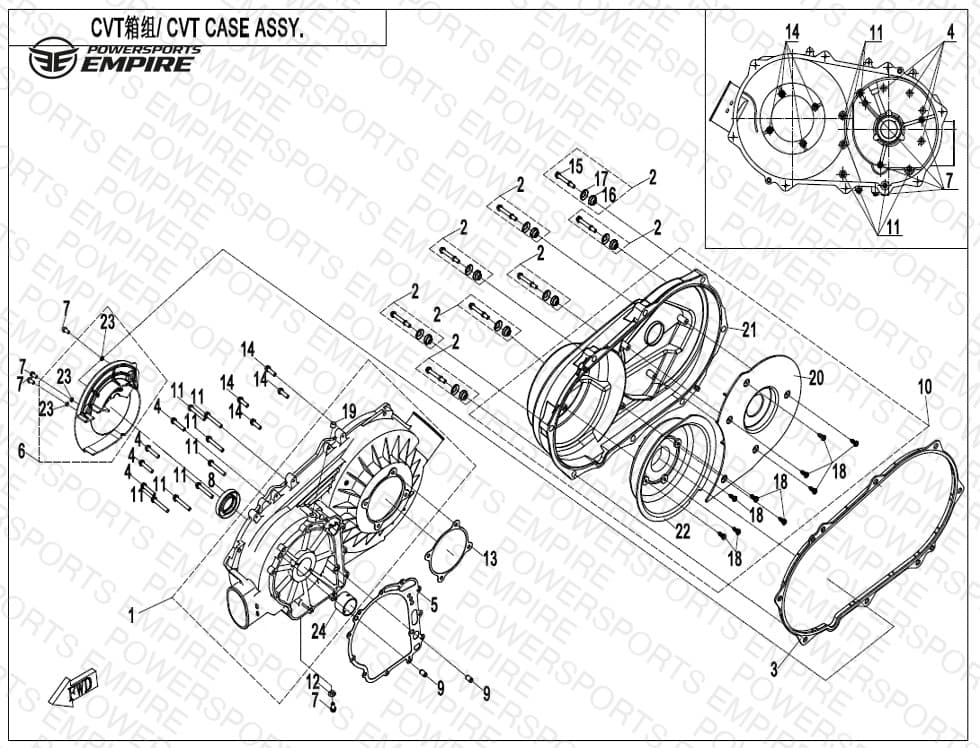 E01-3 — CVT CASE ASSY