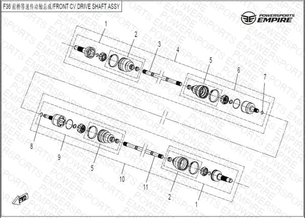 F36 — FRONT CV DRIVE SHAFT ASSY.