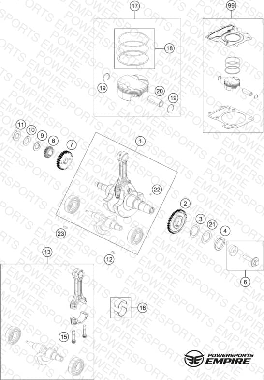 CRANKSHAFT, PISTON