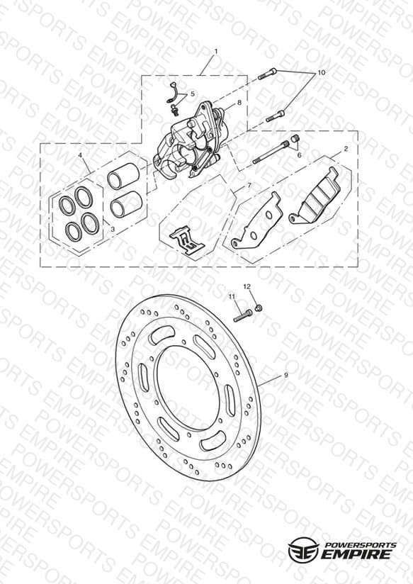 Front Brake Caliper and Disc