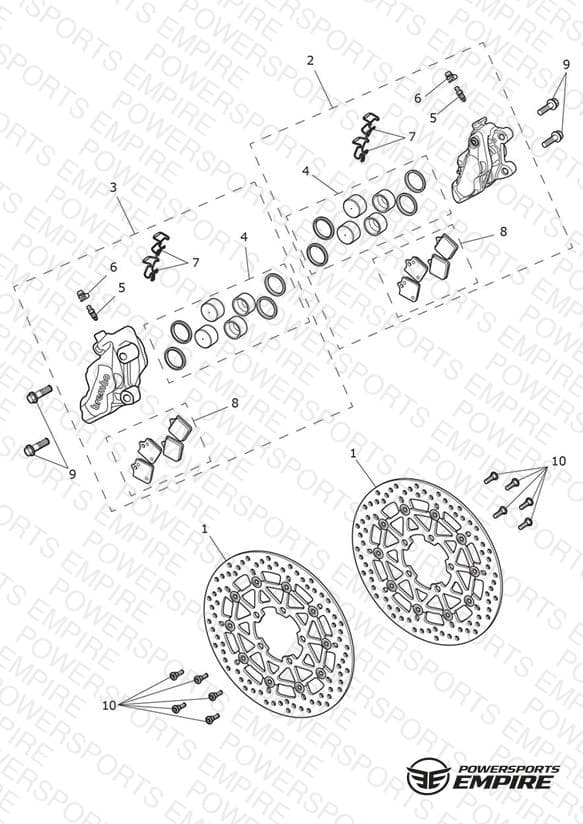 Front Brake Calipers & Discs