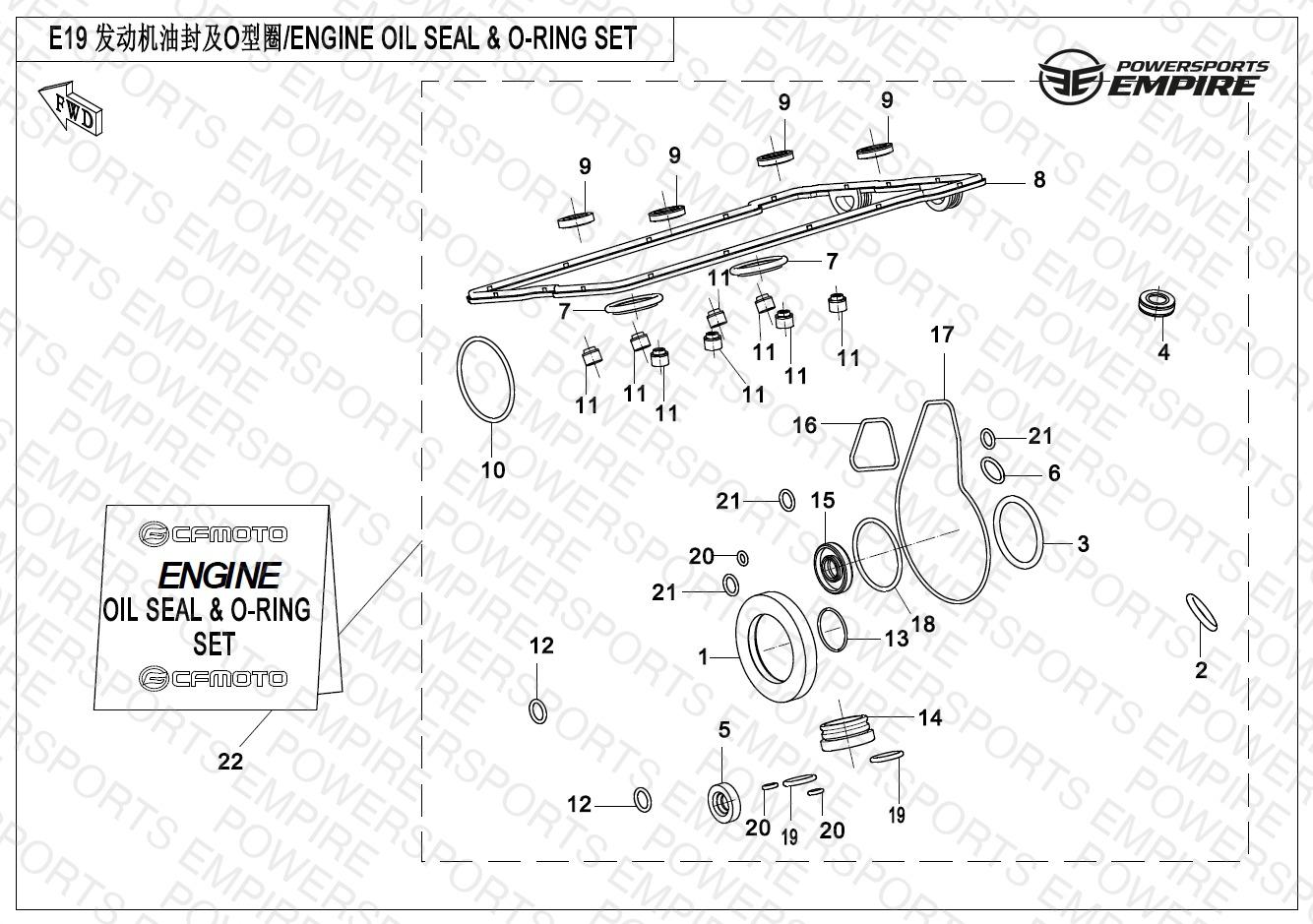 E19 — ENGINE OIL SEAL & O-RING KIT
