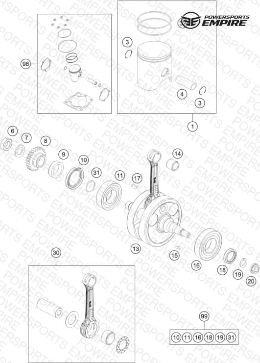CRANKSHAFT, PISTON