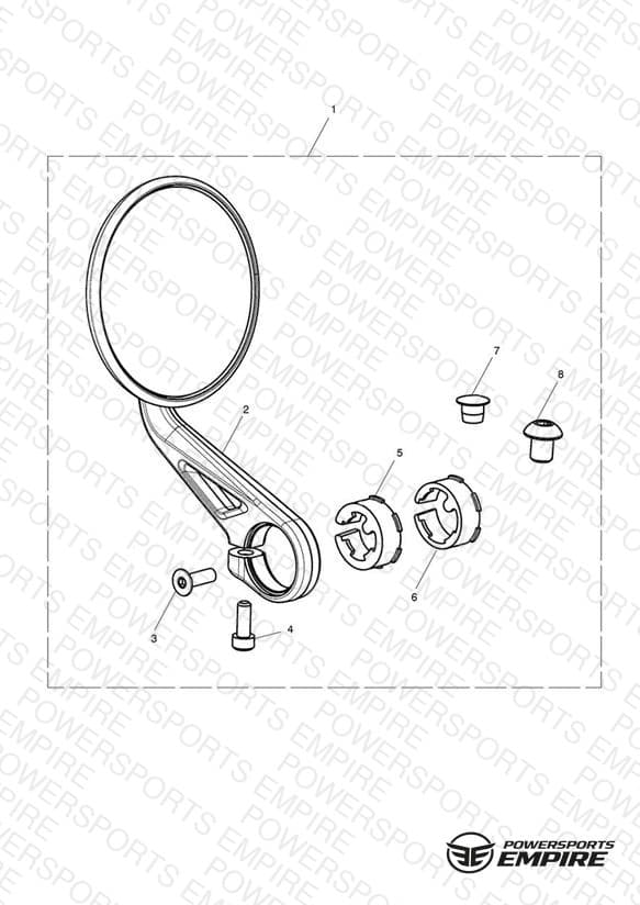 Bar End Mirror, Clear