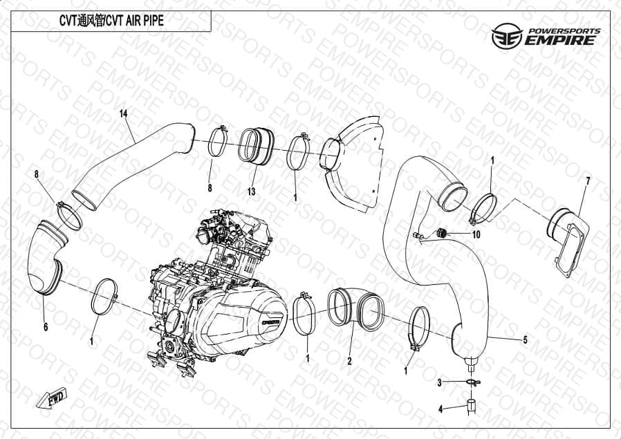 F00-2-V2 — CVT AIR PIPE&SIDE COVER