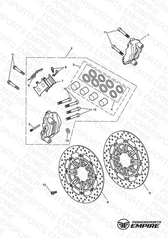 Front Brake Caliper & Discs