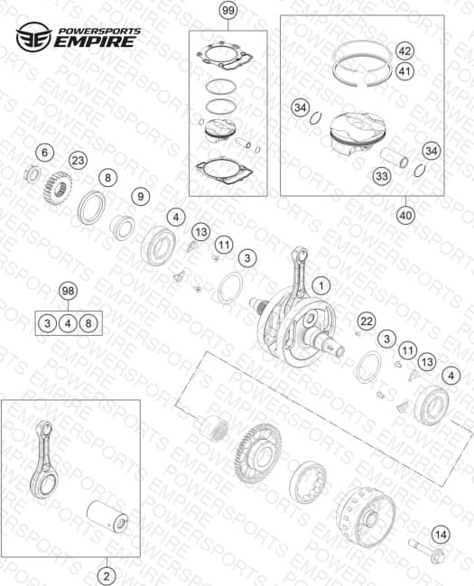 CRANKSHAFT, PISTON