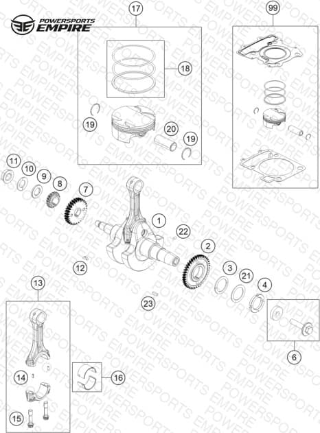 CRANKSHAFT, PISTON
