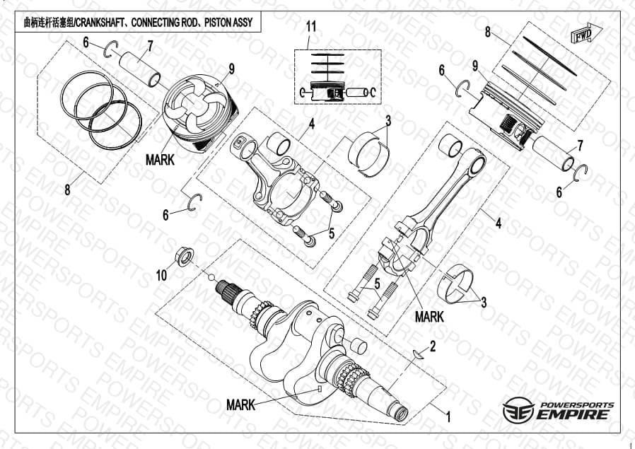 E04 — CRANKSHAFT & CONNETING GOD & PISTON ASSY