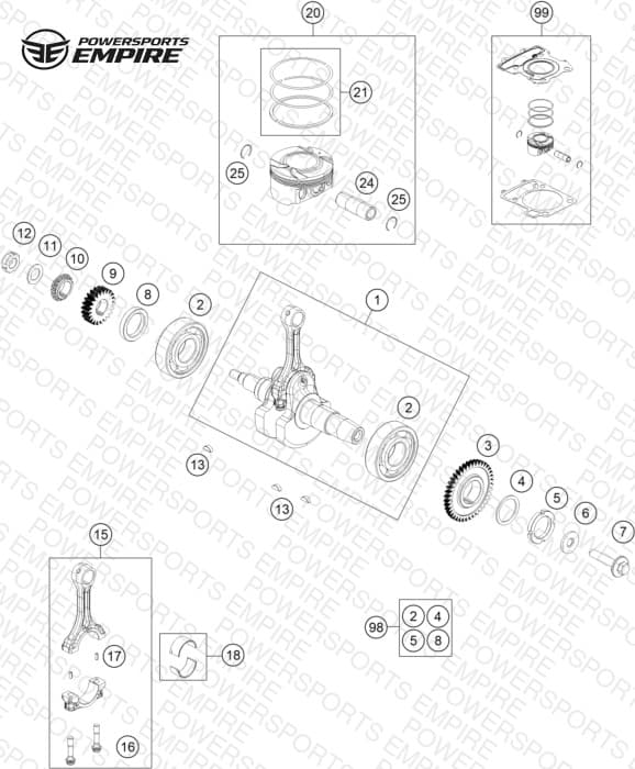 CRANKSHAFT, PISTON
