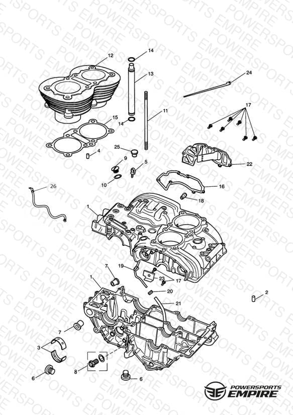 C/Case & Ftgs - Bonny T100 Eng No 221609 > (Expt Eng No's 229407 > 230164)