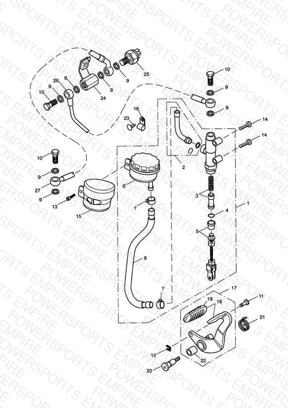 Rear Brake Master Cylinder, Reservoir & Pedal > 468390