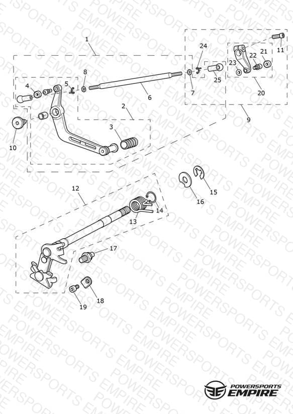 Gear Change Mechanism - Excluding 675R > 540562 (Including 540615 & 540625)