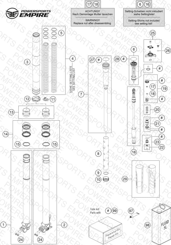 FRONT FORK DISASSEMBLED