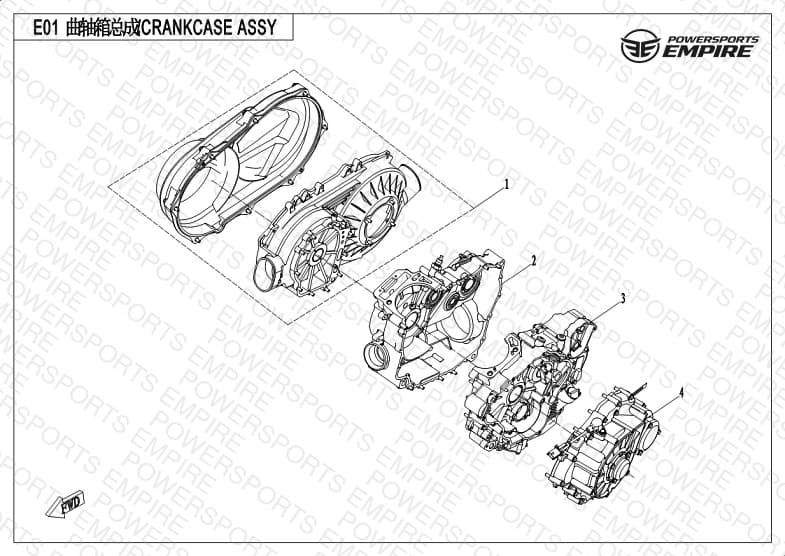 E01 — CRANKCASE ASSY.