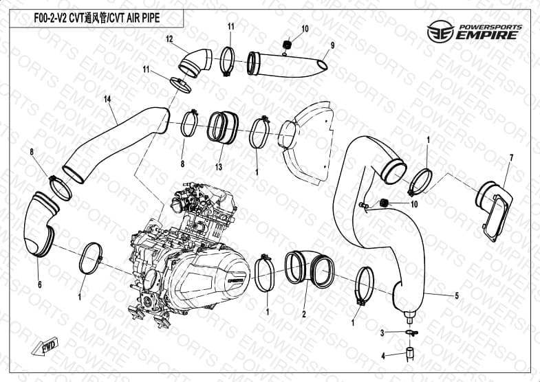 F00-2-V2 — CVT AIR PIPE&SIDE COVER(2018)