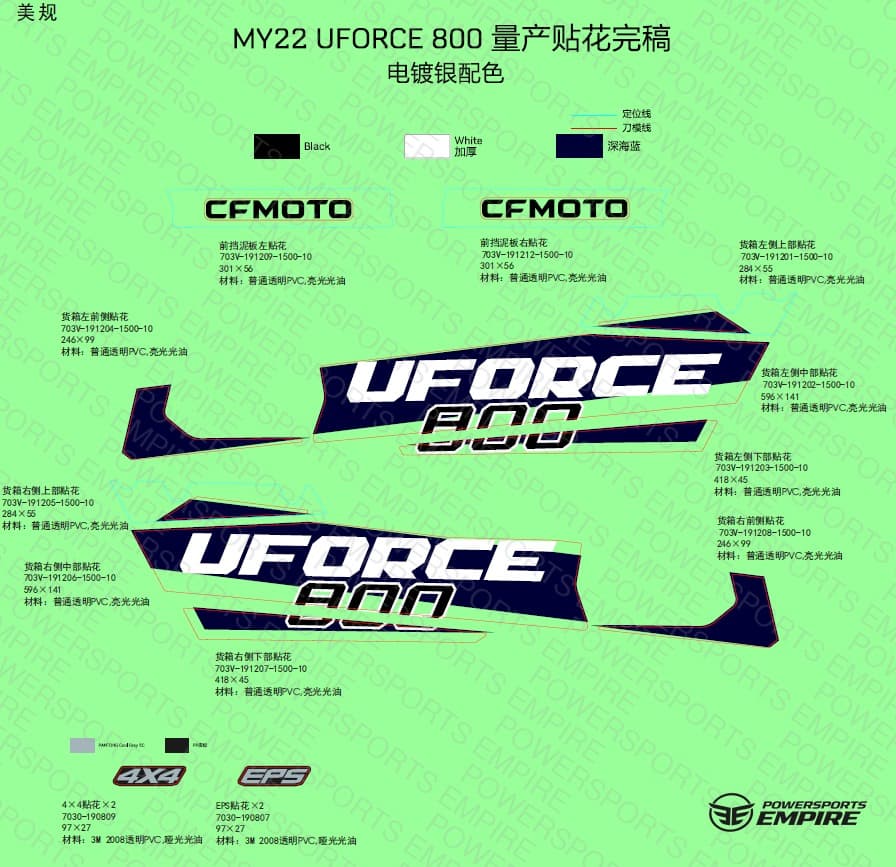 F19-U — DECAL KIT, ULTRA SILVER