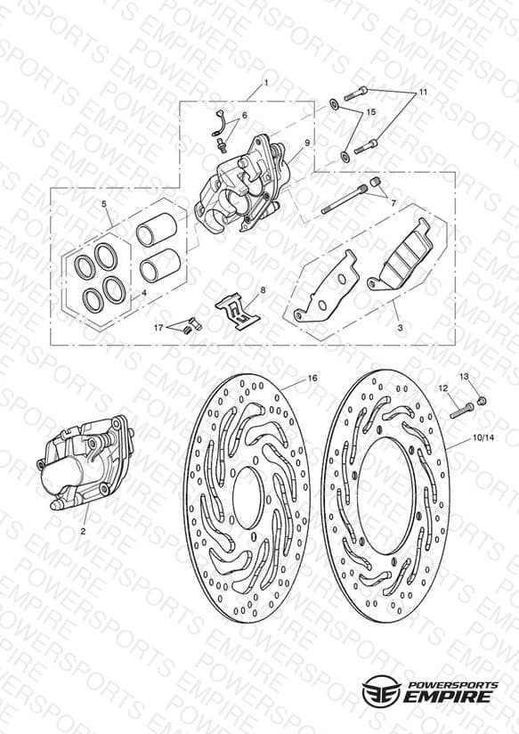 Front Brake Caliper & Discs