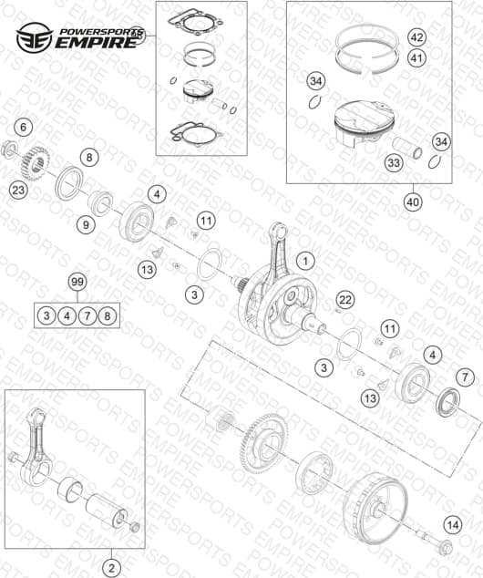 CRANKSHAFT, PISTON