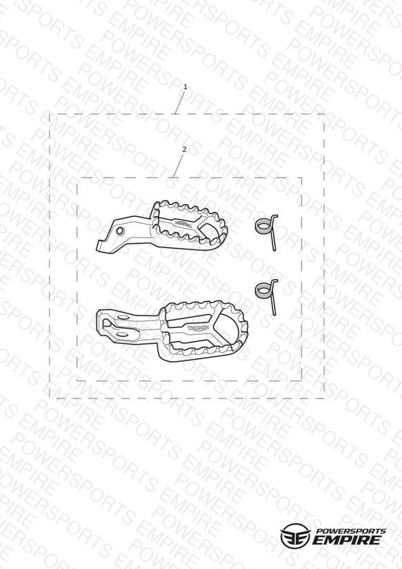 BUNDLE - Footrest Pair, Grey, Type 1 - All Except US, CA, BR & IN