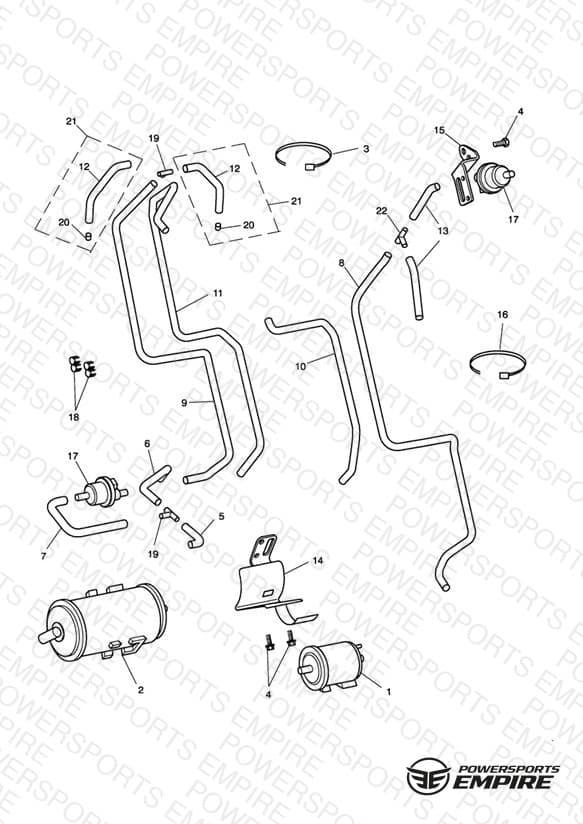 Evaporative Loss Control System-California Only B'ville T100 Eng No 255843 > & B'ville Eng No 255909