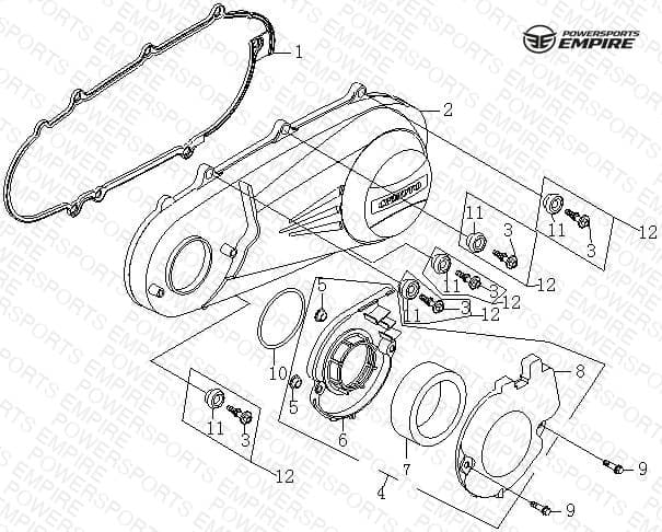 E02 — LEFT SIDE COVER ASSY