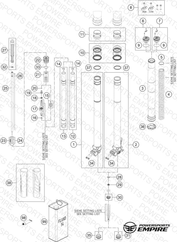 FRONT FORK DISASSEMBLED