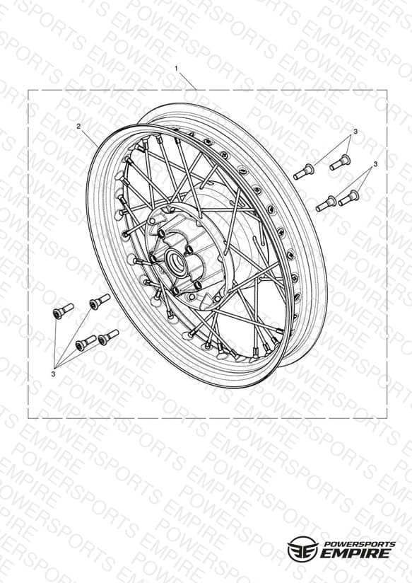 Rear Wheel Kit, Black, 16 x 3.5