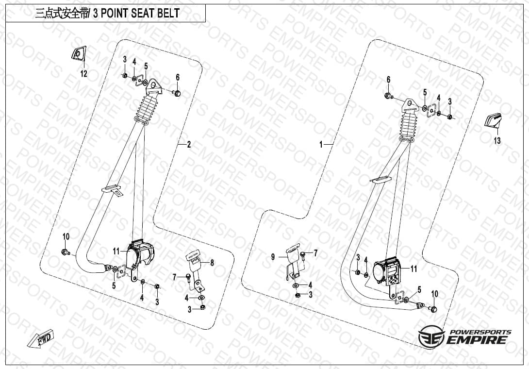 F34-C-V2 — 3-POINT SEAT BELT(NA)