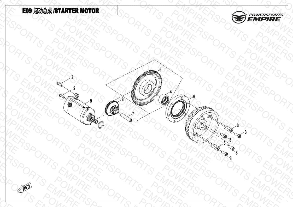 E09 — STARTER MOTOR ASSY