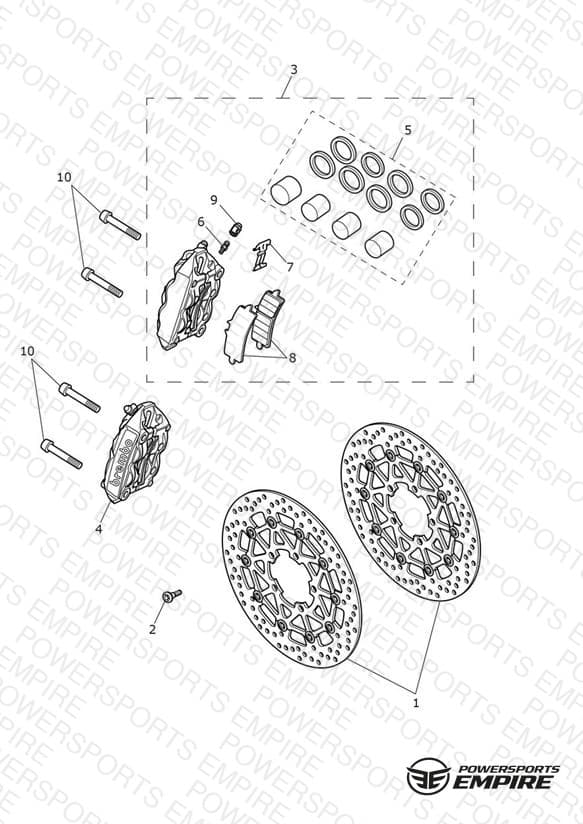 Front Brake Caliper & Discs