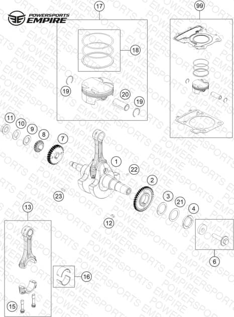 CRANKSHAFT, PISTON