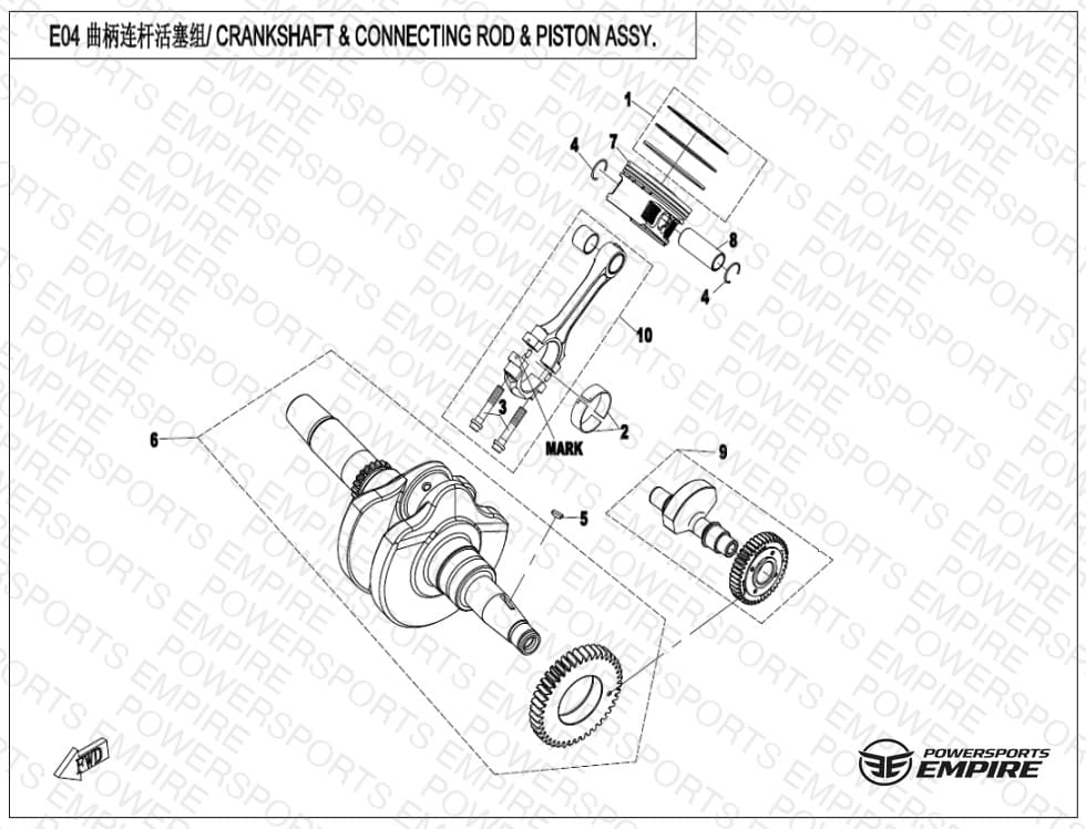 E04 — CRANKSHAFT, CONNECTING ROD, PISTON