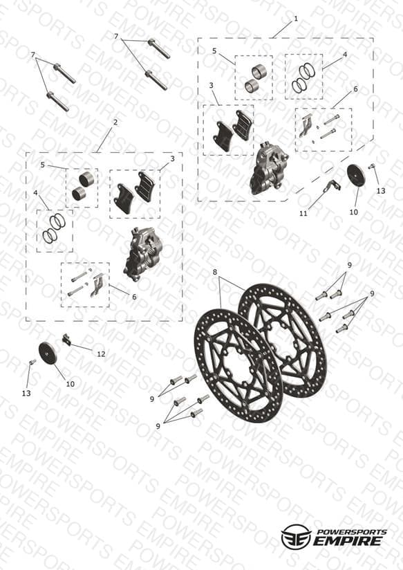 Front Brake Caliper & Discs