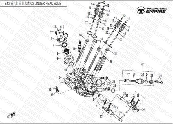 E13 — CYL HEAD NO. 2 ASSY (TRANSMISSION END)